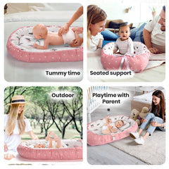 Totsi baby lounger tummy-time setup supports safe, engaging play.