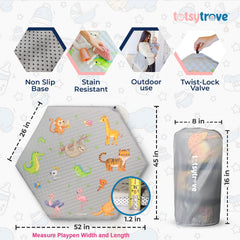 TotsyTrove Marina design playmat showing calming color tones for floor play