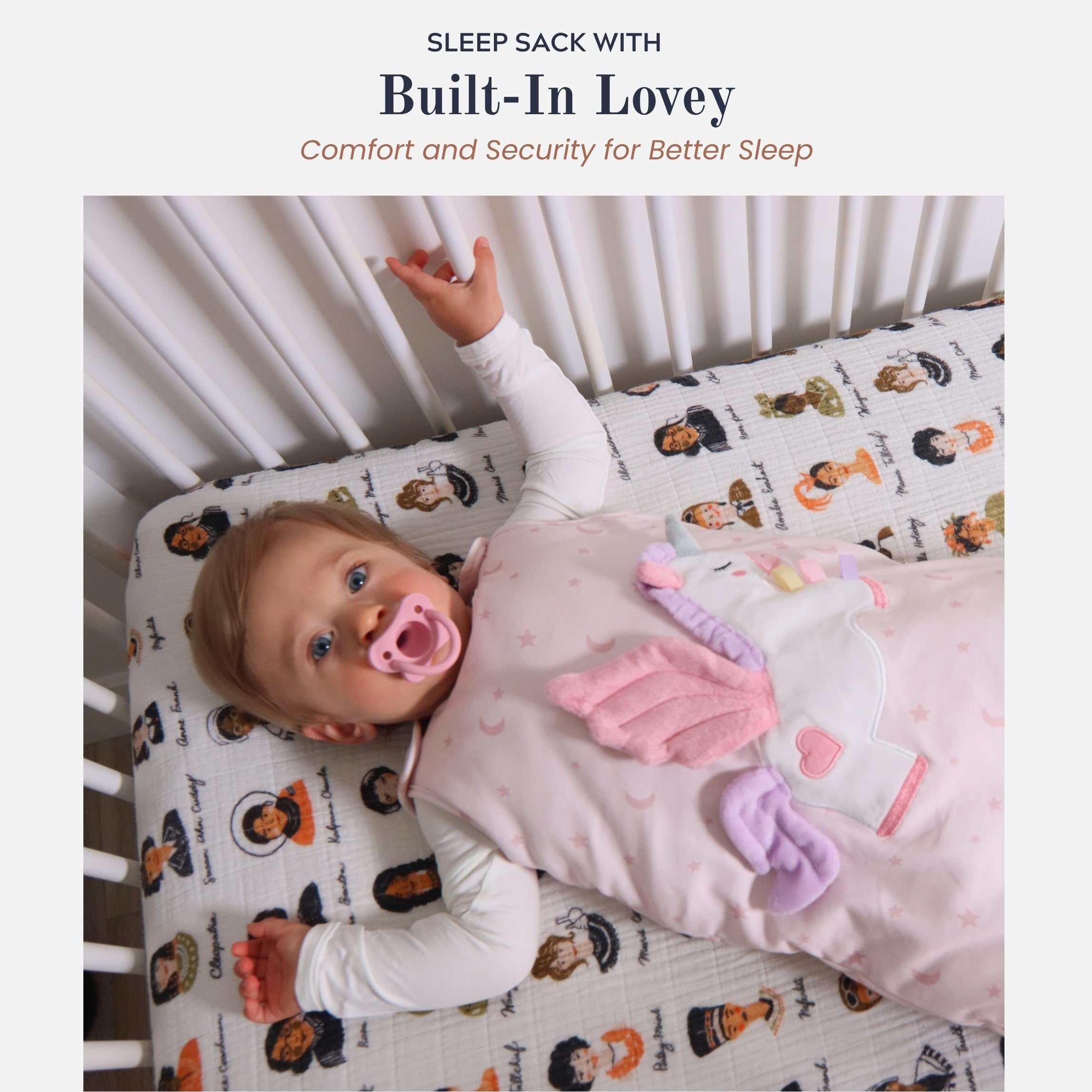 Toucan Baby plush lovey close-up with textured tags for touch-based comfort.