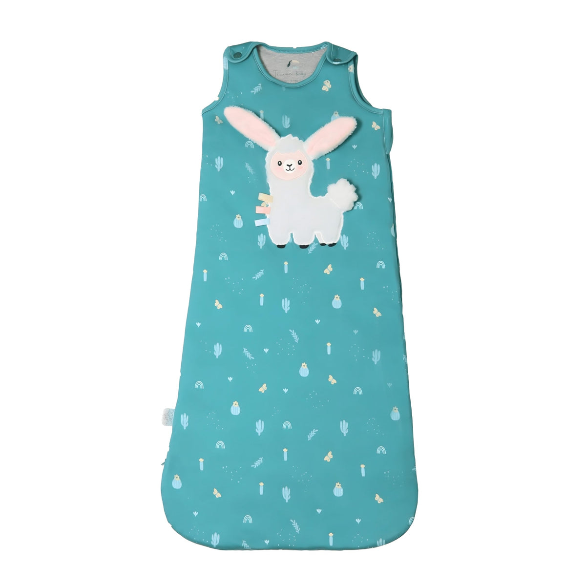 Toucan Baby sleep sack with built-in lovey offers self-soothing comfort.