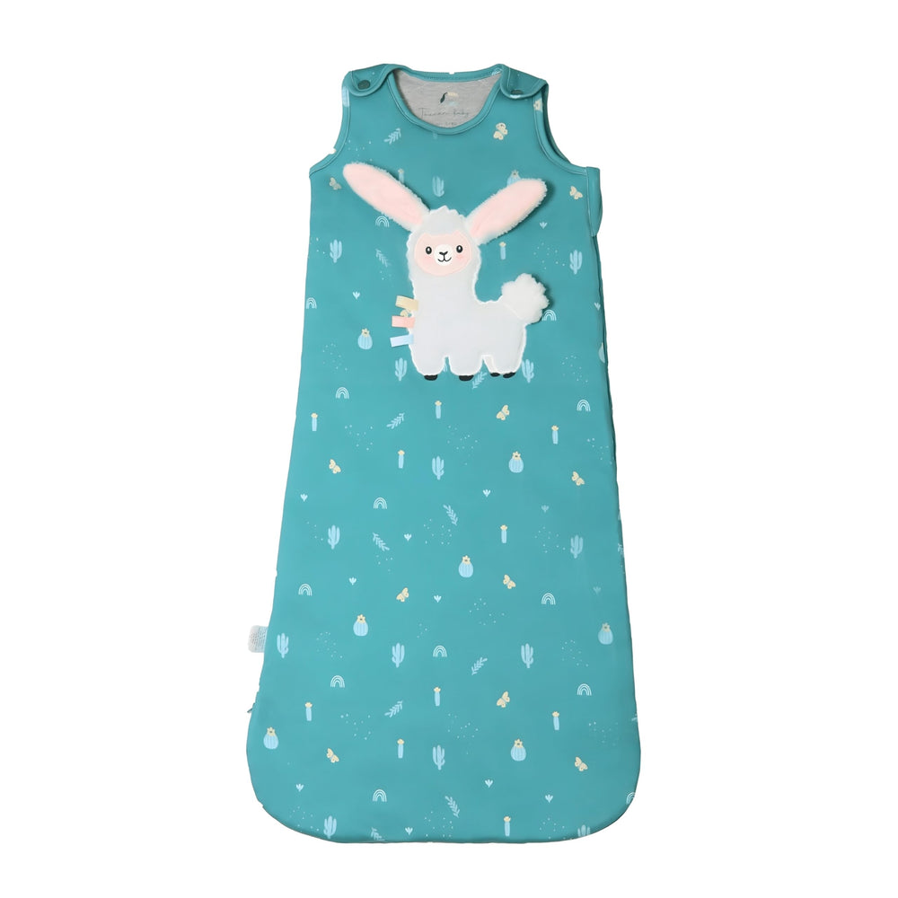 Toucan Baby sleep sack with built-in lovey at chest for self-soothing.