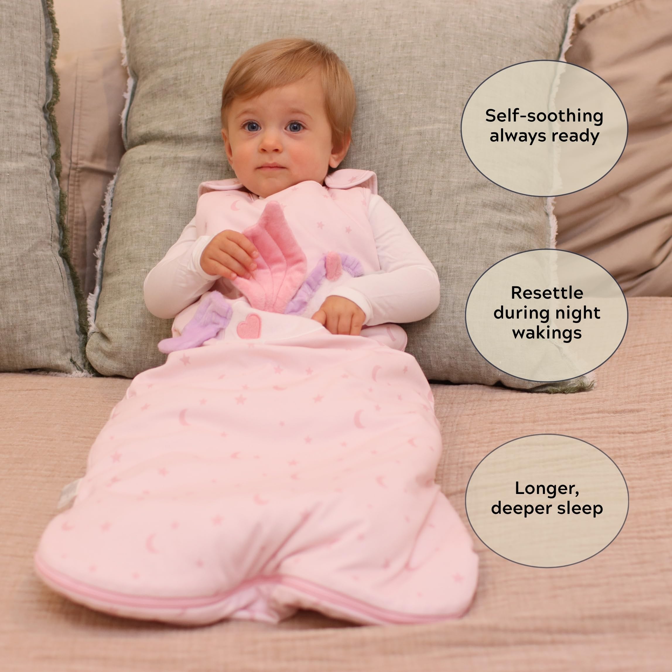 Toucan Baby adjustable shoulder snaps to grow with baby