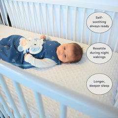 Toucan Baby sleep sack zipper guard protects delicate skin during changes.