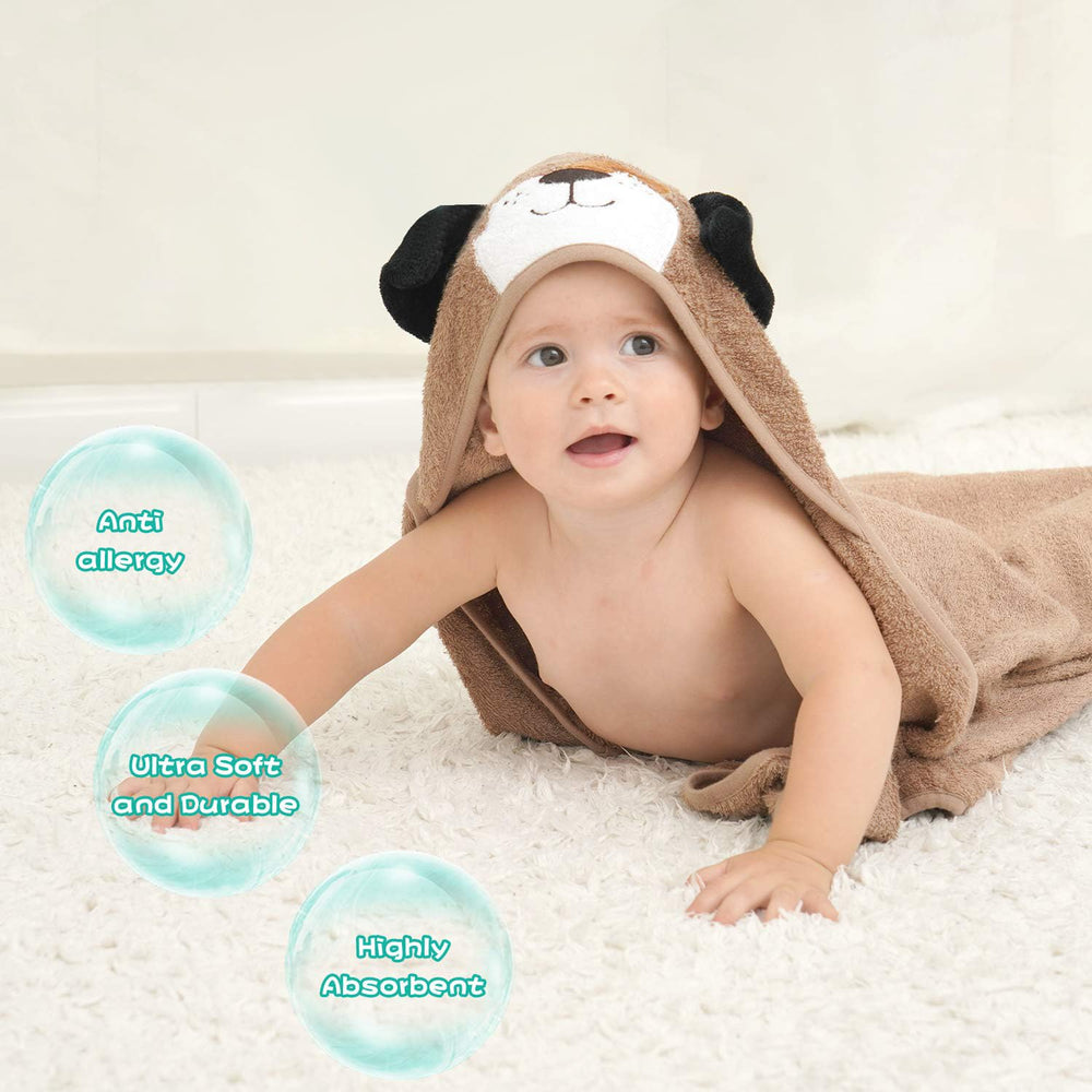 Touchat hooded towel elephant design makes bath time cozy and fun for toddlers.