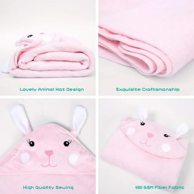 Touchat hooded baby towel panda hood shows adorable design while gentle drying infants