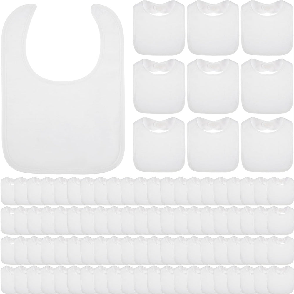 Toulite white bibs six-pack with magic sticker closure for easy mealtime changes