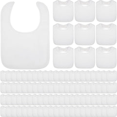 Toulite white bib pack 50 pieces; ample supply keeps outfits clean during meals