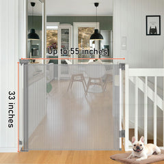 Toumoly outdoor-ready retractable mesh safety gate extending for wide openings