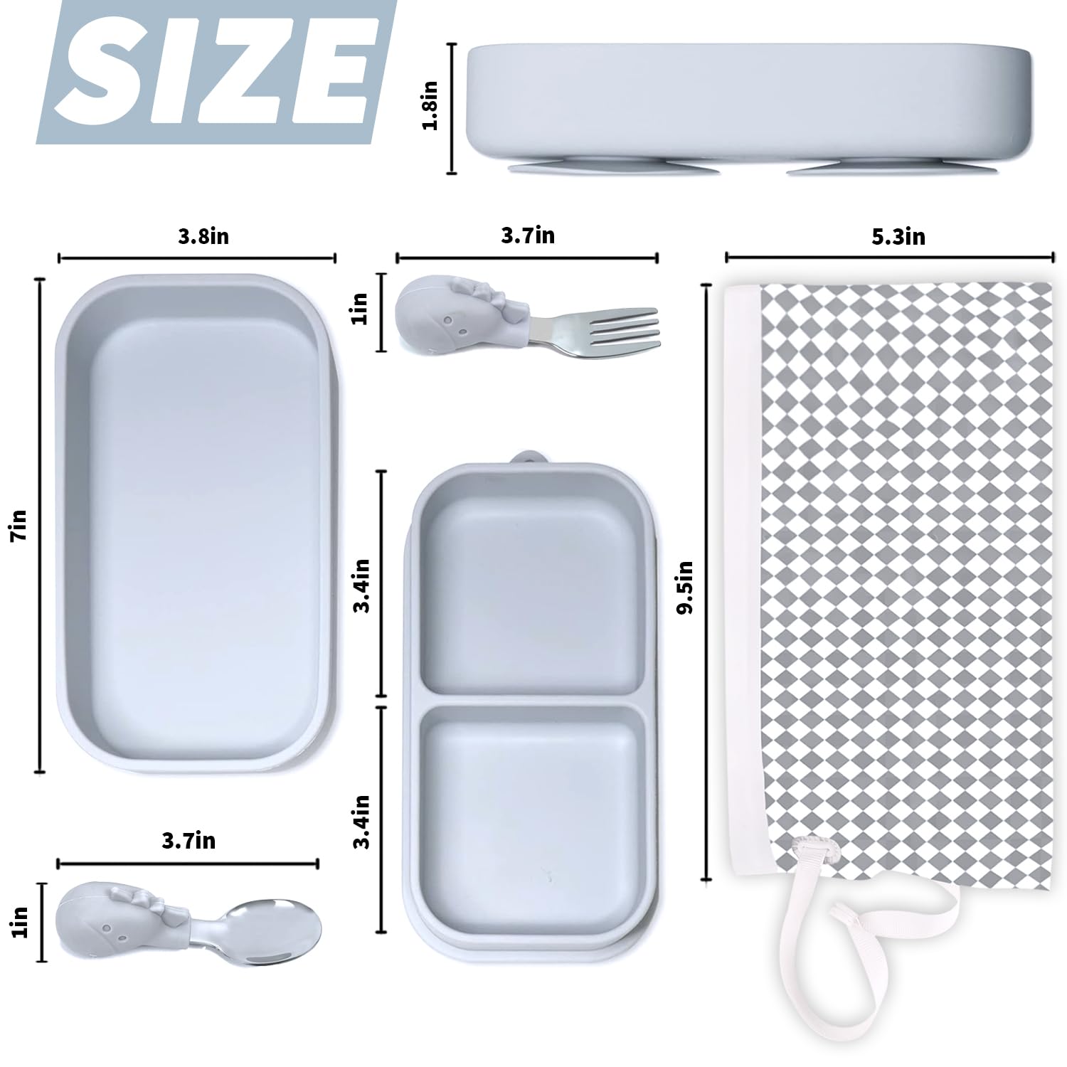 TourKing baby divided plate on high chair tray with strong suction.