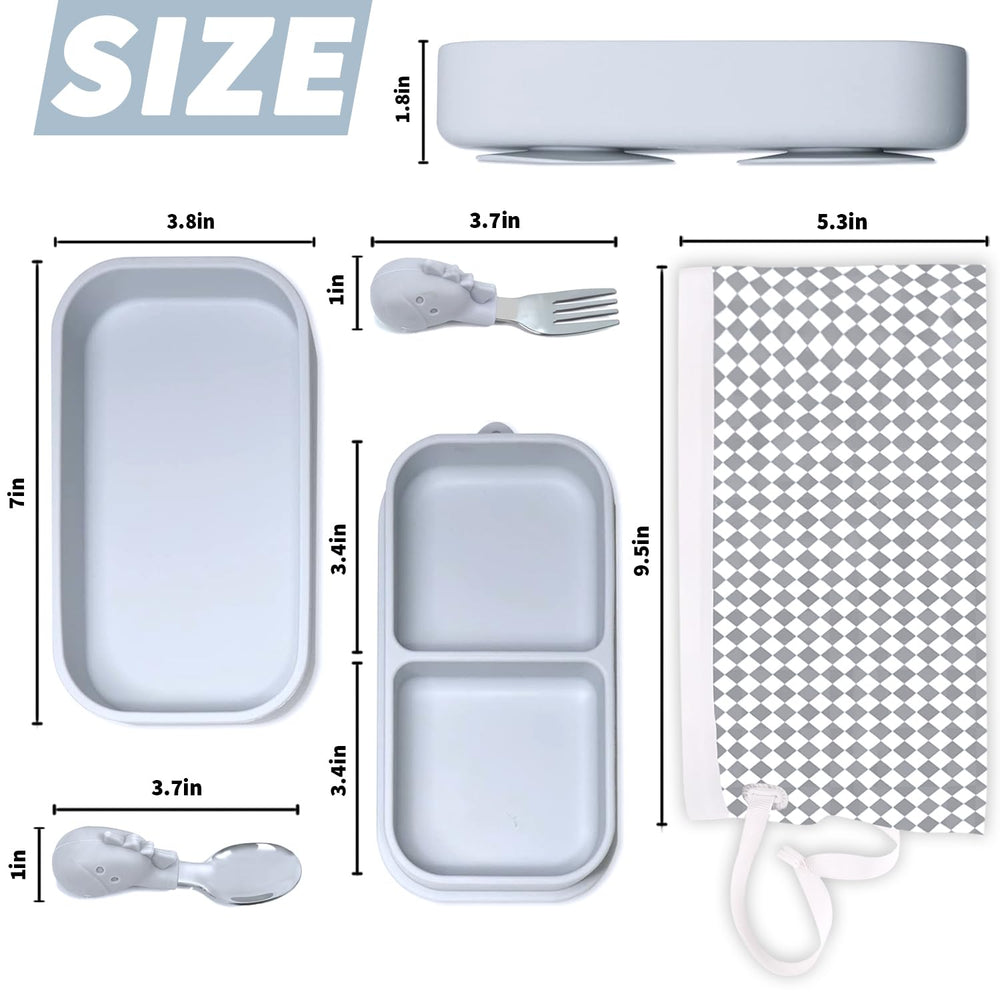TourKing baby divided plate on high chair tray with strong suction.