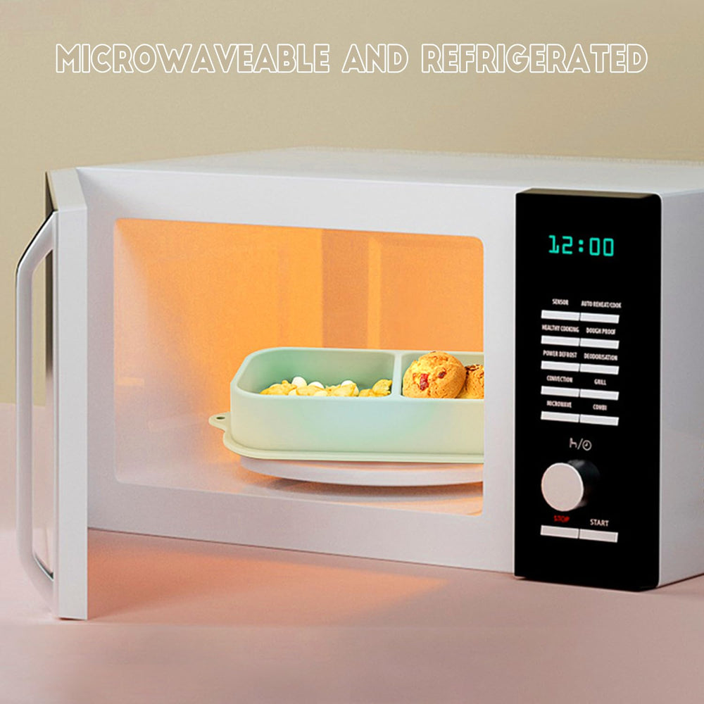 TourKing silicone plate withstands microwave and dishwasher use in everyday kitchen routines.
