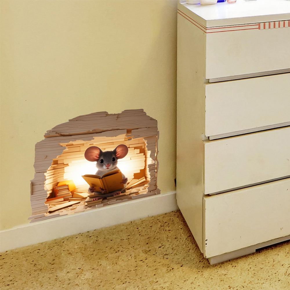 ToutoDecal 3D mouse relaxing wall decal adds a calming, whimsical corner.