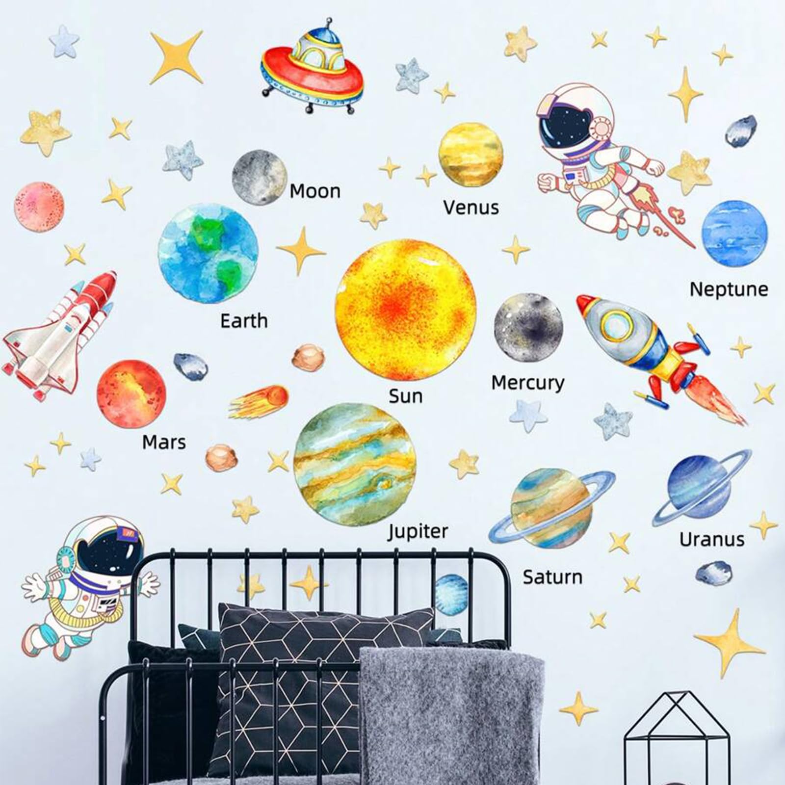 ToutoDecal astronaut-rocket-stars wall sticker sparks imaginative play and curiosity in kids' rooms