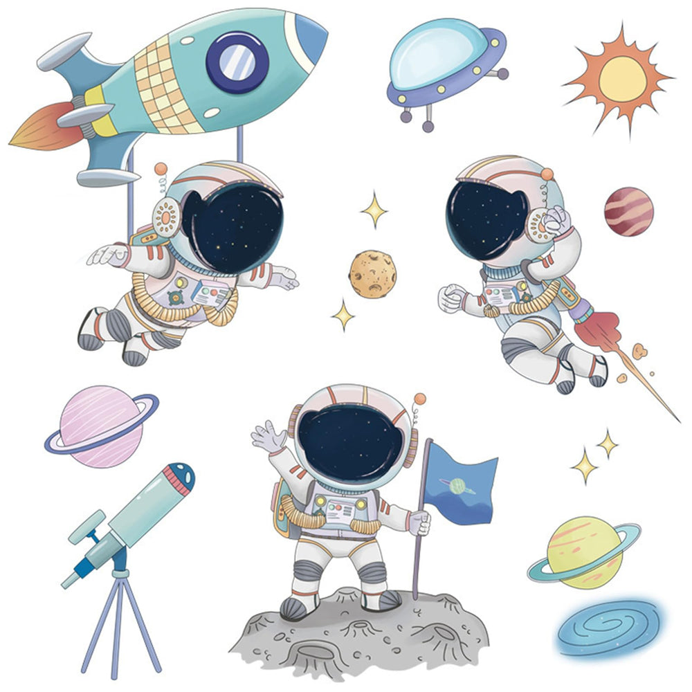 ToutoDecal kids astronaut rocket wall decal promotes imaginative play and space themed learning