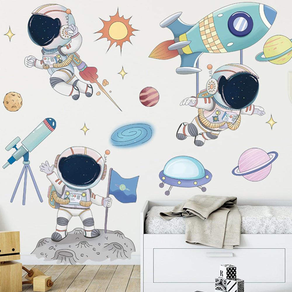 ToutoDecal kids astronaut stars wall decal brightens walls for a dreamy bedtime space