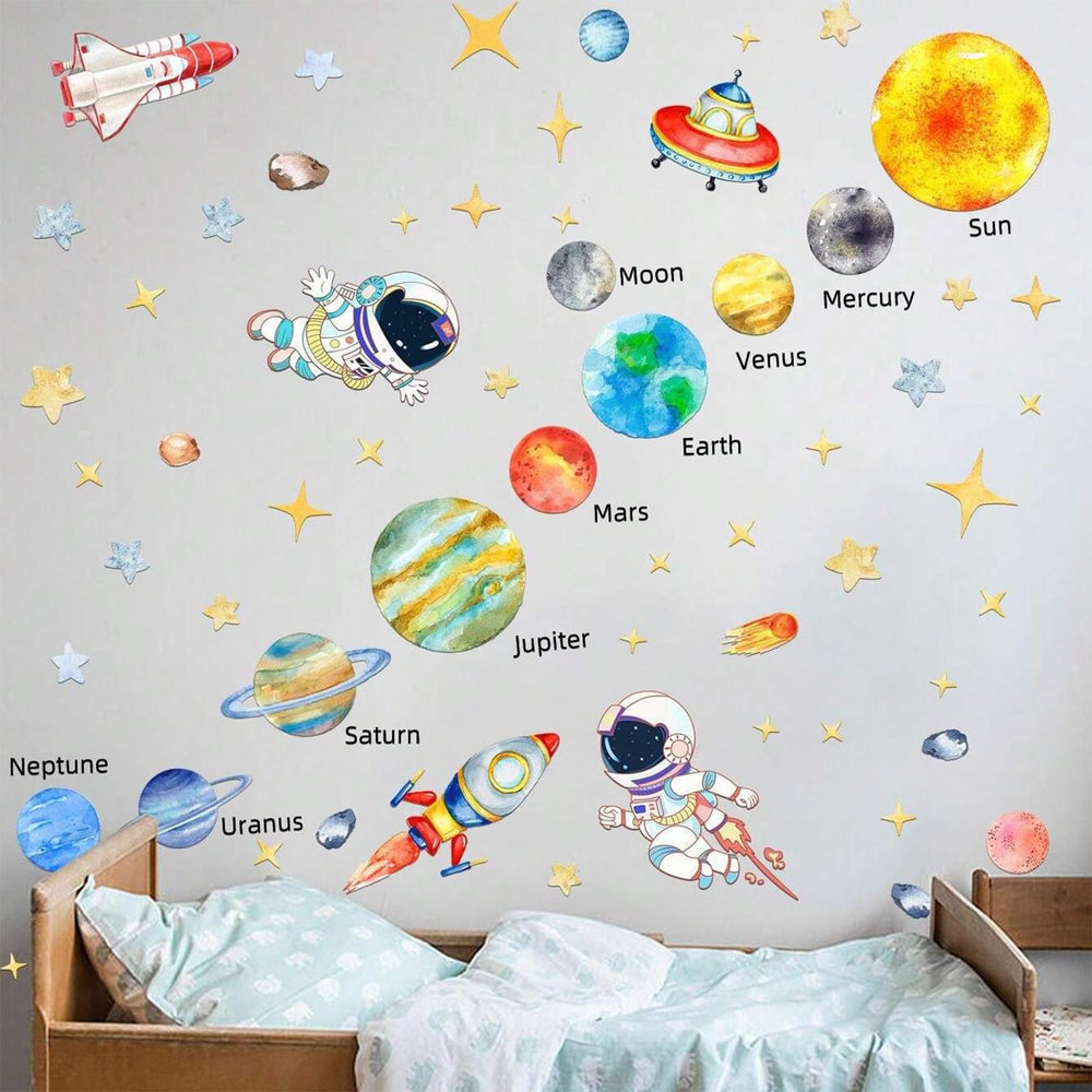 ToutoDecal moon-sun-planets wall decal brightens walls while supporting visual science exploration