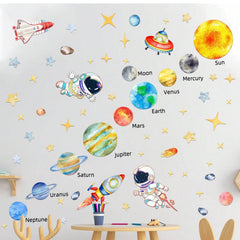 ToutoDecal solar system planets wall decal adds vibrant planets for interactive space learning at home