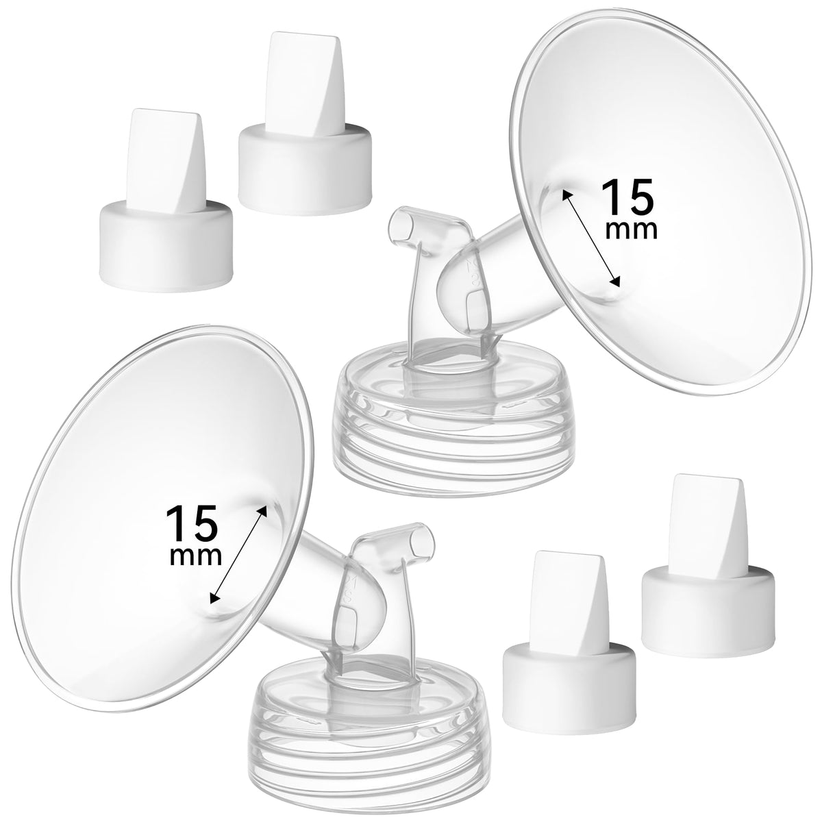 TOVVILD 15mm flange close-up shows a comfortable seal for Spectra-compatible pumping.