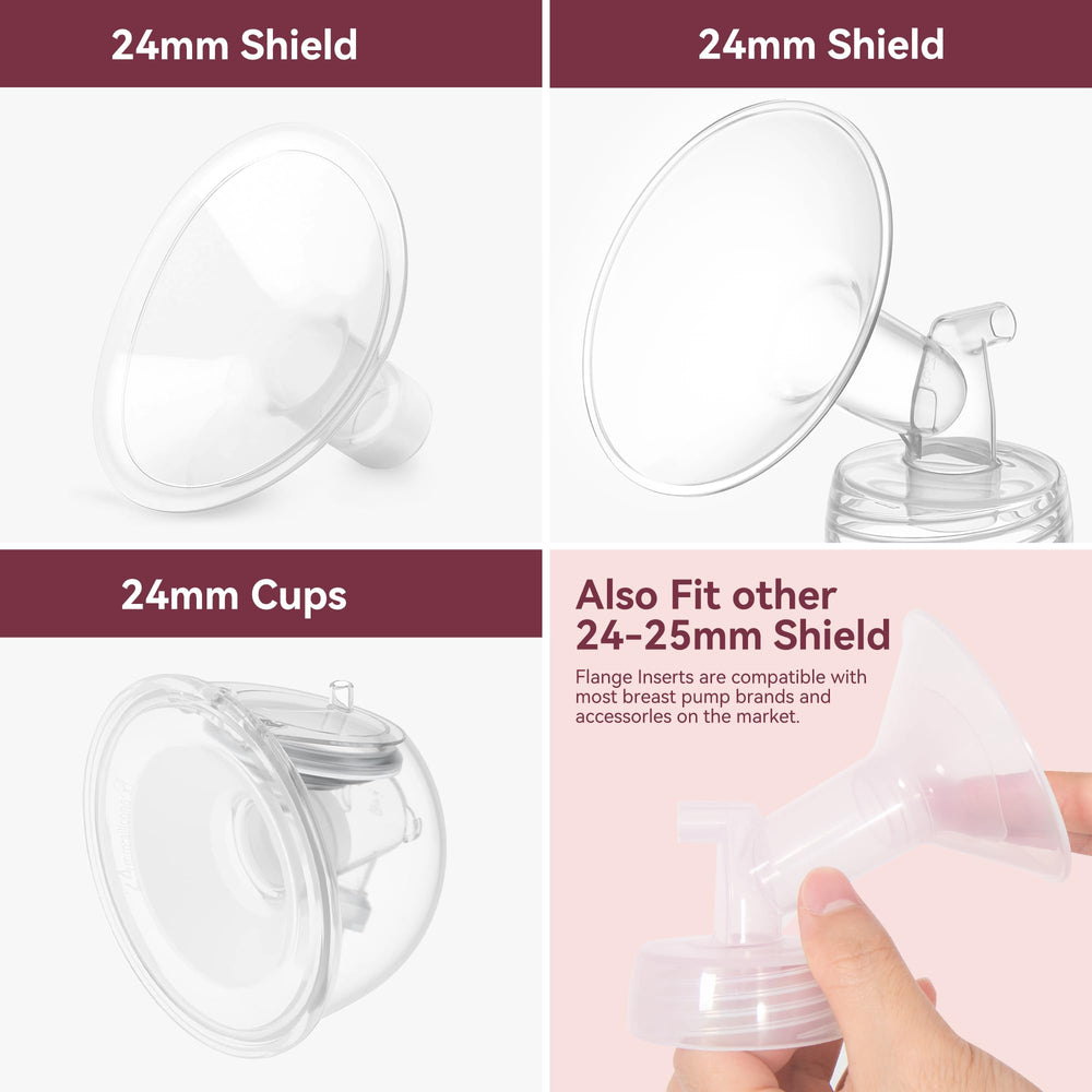 TOVVILD 20mm flange inserts compatible with Medela shields for improved fit