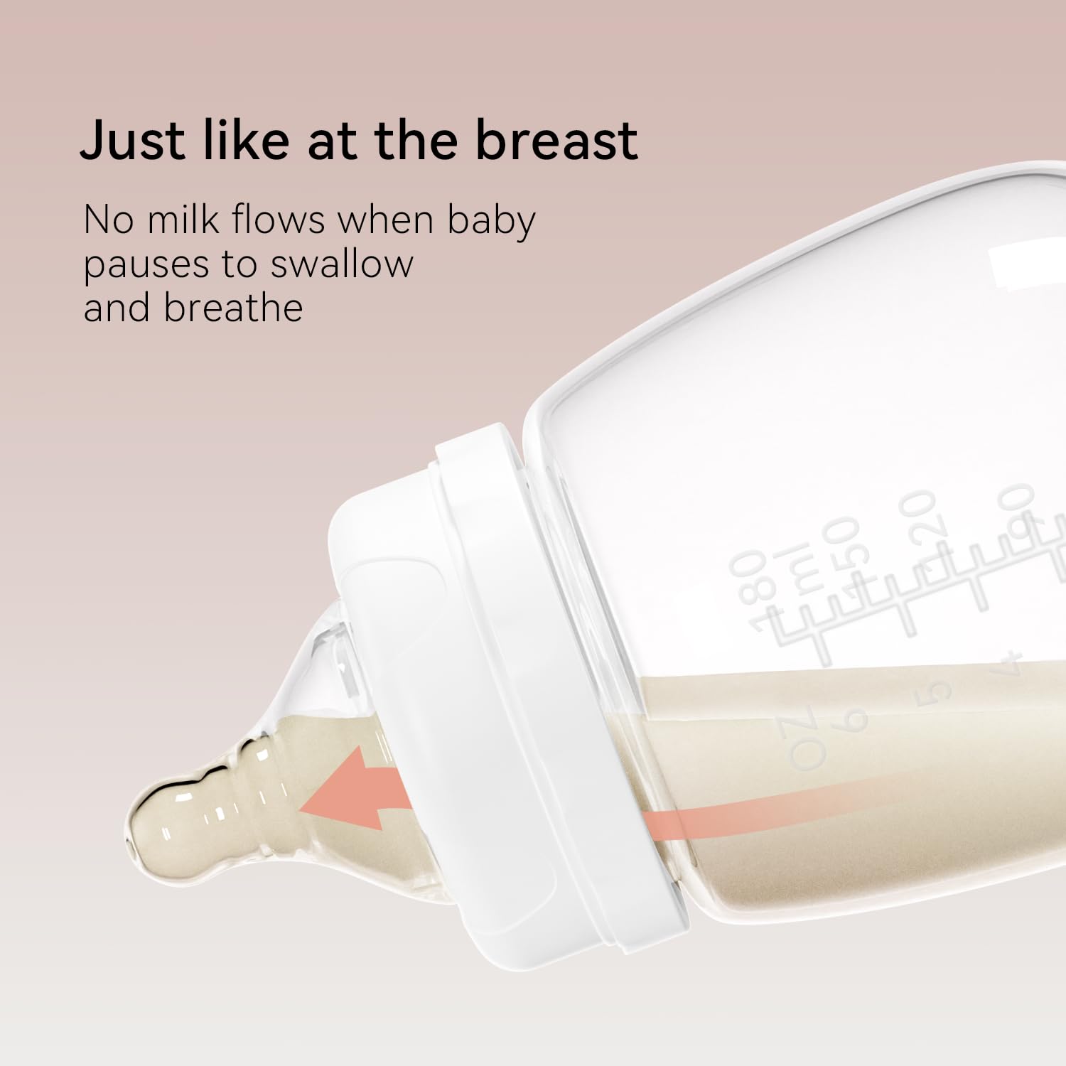 TOVVILD cross-cut nipple for wide neck bottles supports longer use as baby grows.