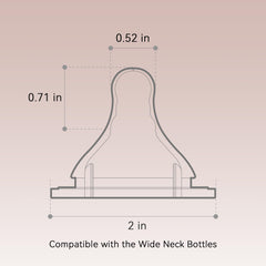 TOVVILD nipple in wide-neck bottle assembly illustrates universal fit and easy cleaning
