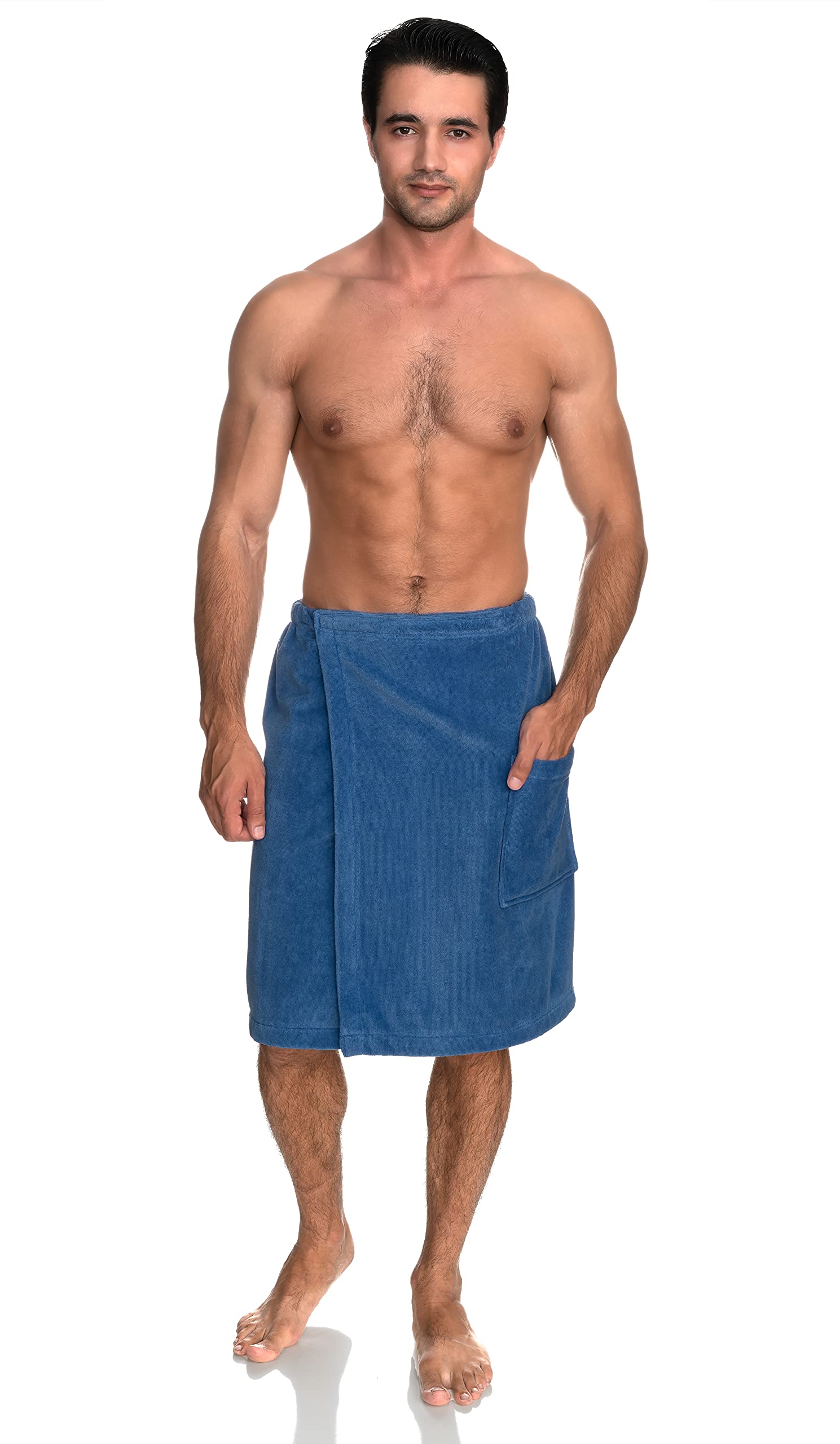 TowelSelections Mens Cotton Shower Wrap terry velour interior exterior texture close-up shows plush absorbency