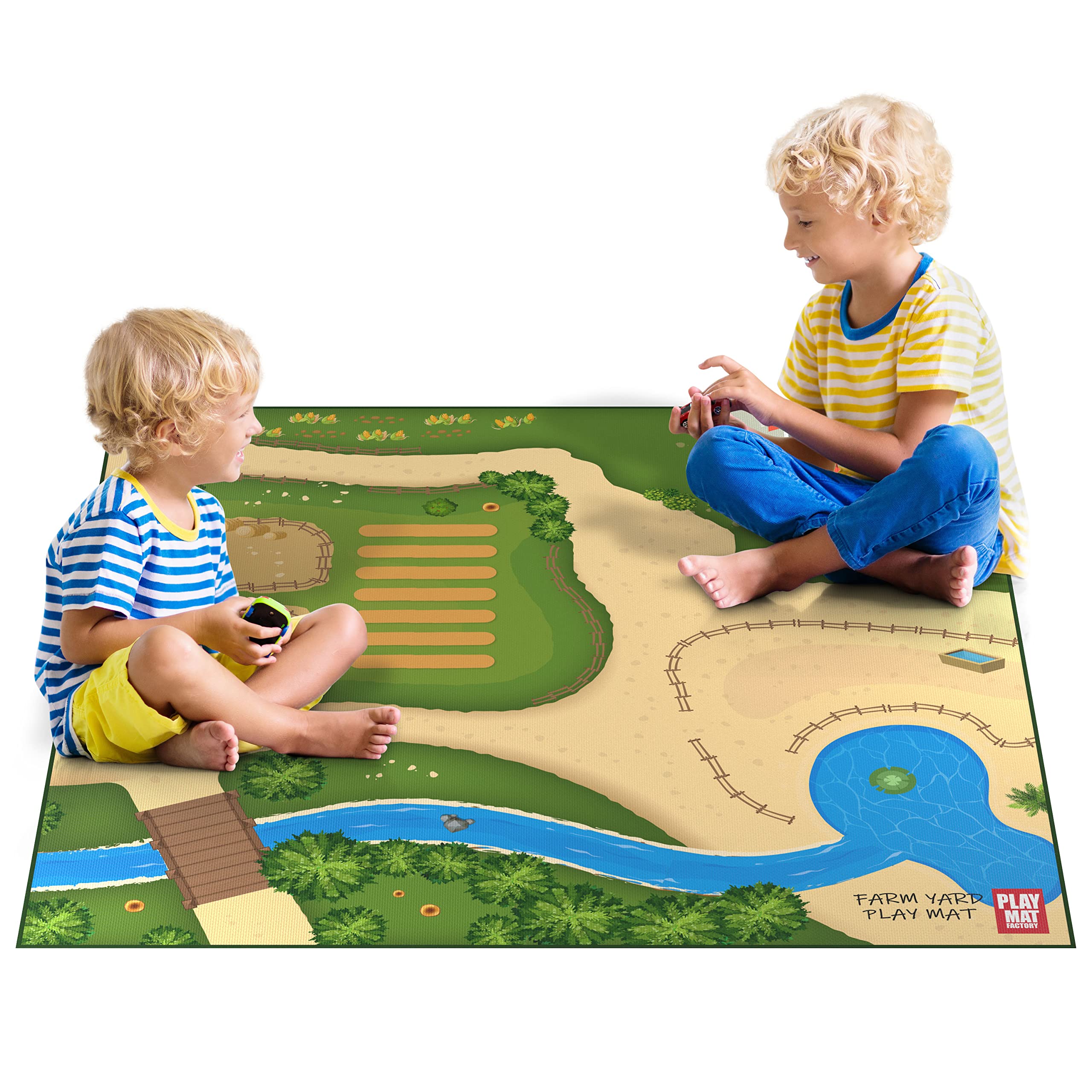 Toy Fish Factory Farm Play Mat 57x57 folded for easy storage and portability