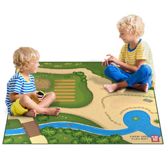 Toy Fish Factory Farm Play Mat 57x57 folded for easy storage and portability