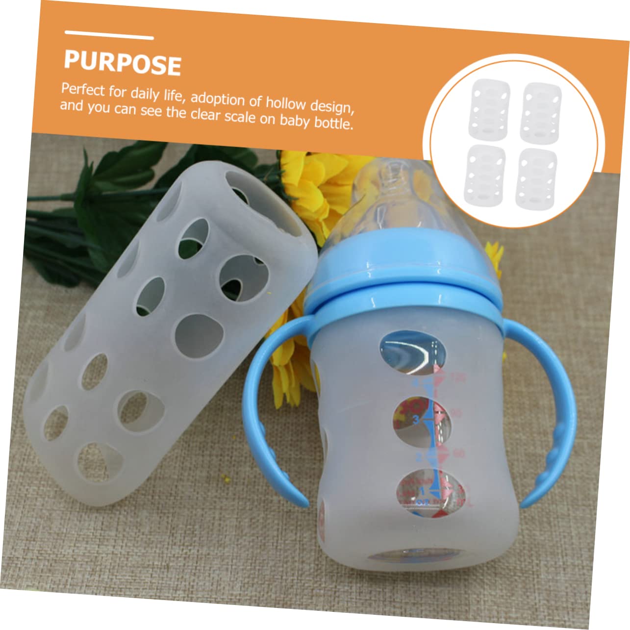 TOYANDONA infant bottle cover-4pcs-pack covers multiple bottles at home.