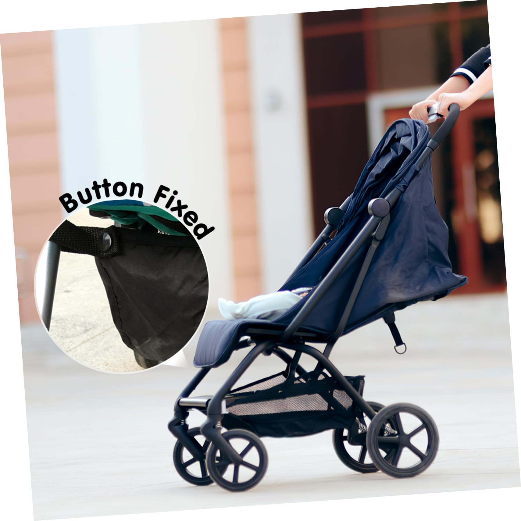 TOYANDONA stroller storage bag attaches to stroller with secure easy-clip attachment