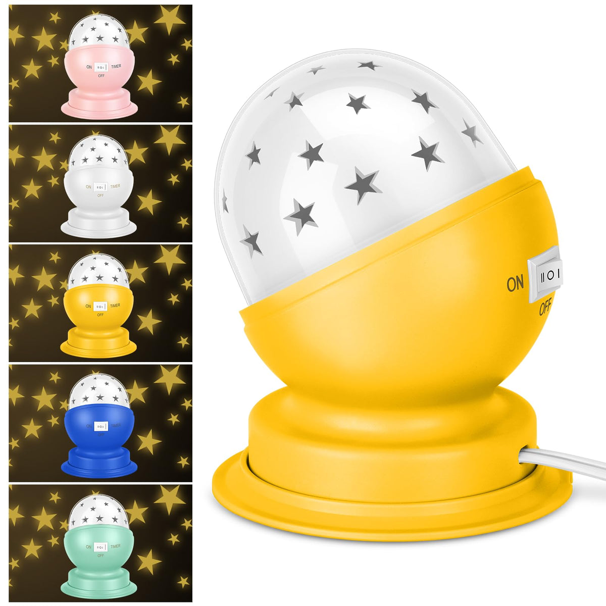Toyunia star night light with 360° rotation for magical kid's room ambiance