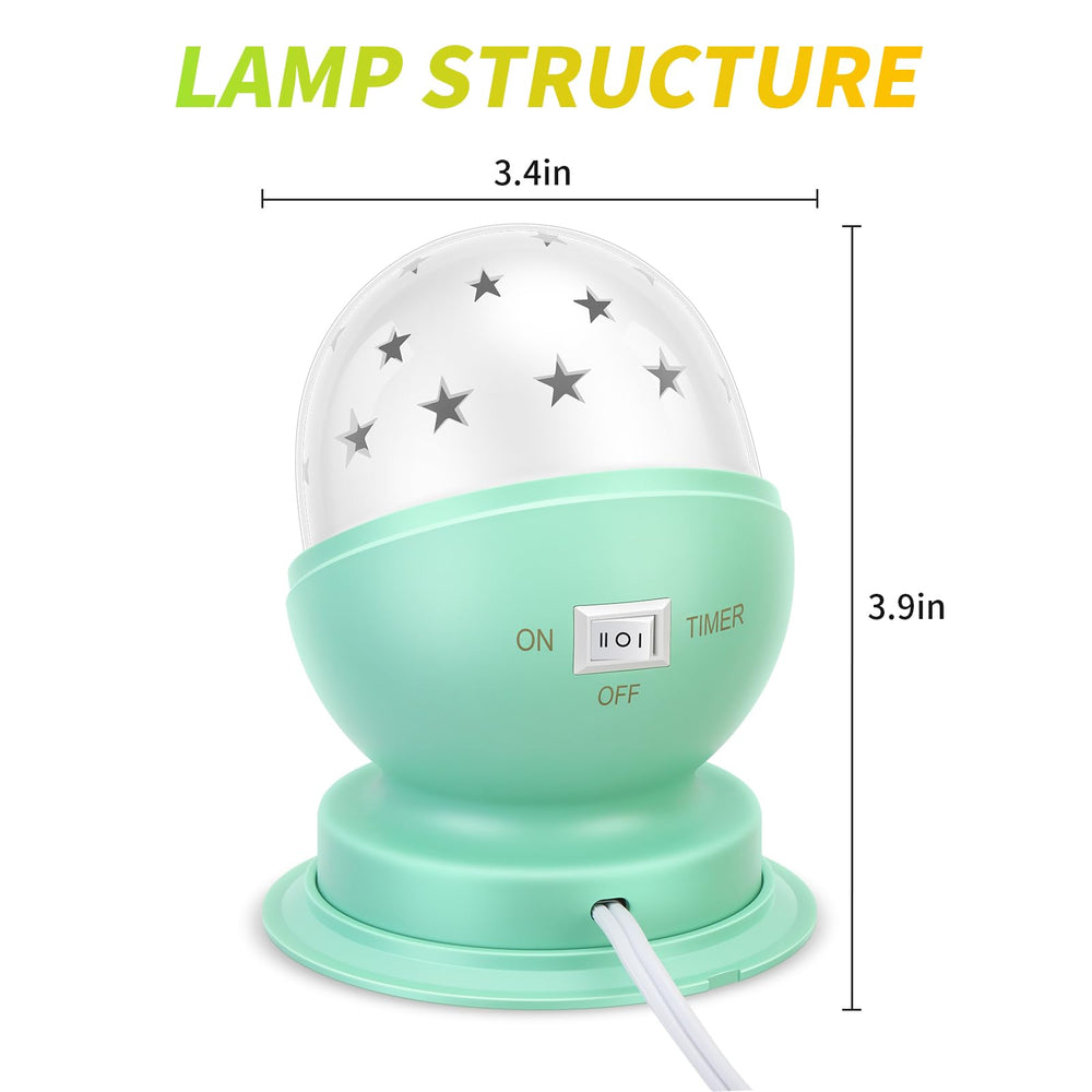 Toyunia Star Night Light projector rotates to cast dynamic starry patterns for immersive bedtime.
