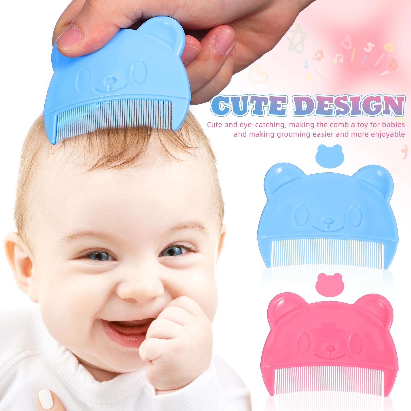 Toyvian 2-piece baby comb set ready for newborn and toddler use