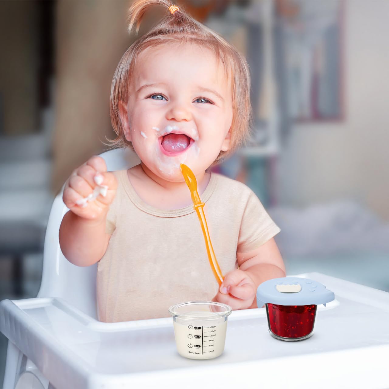 Toyvian baby egg custard steaming bowl ready for easy baby breakfast prep.
