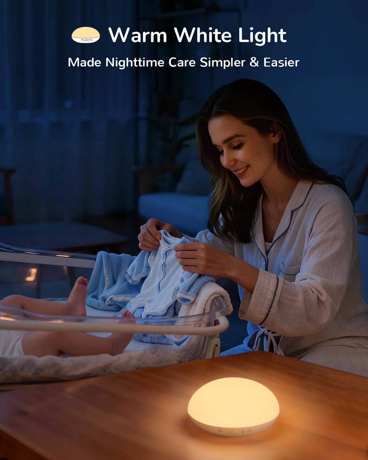 TOZING baby night light offers ultra long battery life for all night use.