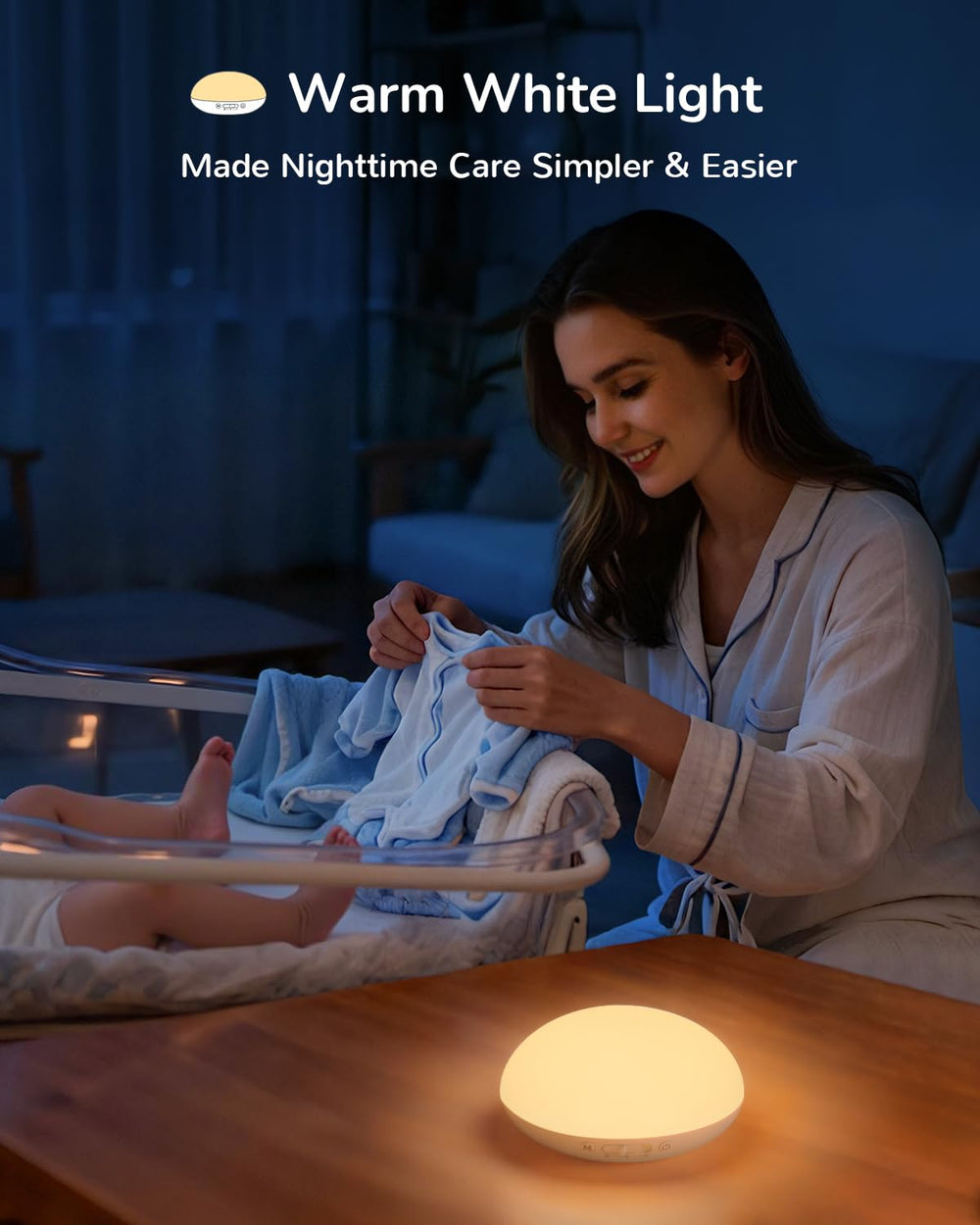 TOZING baby night light offers ultra long battery life for all night use.