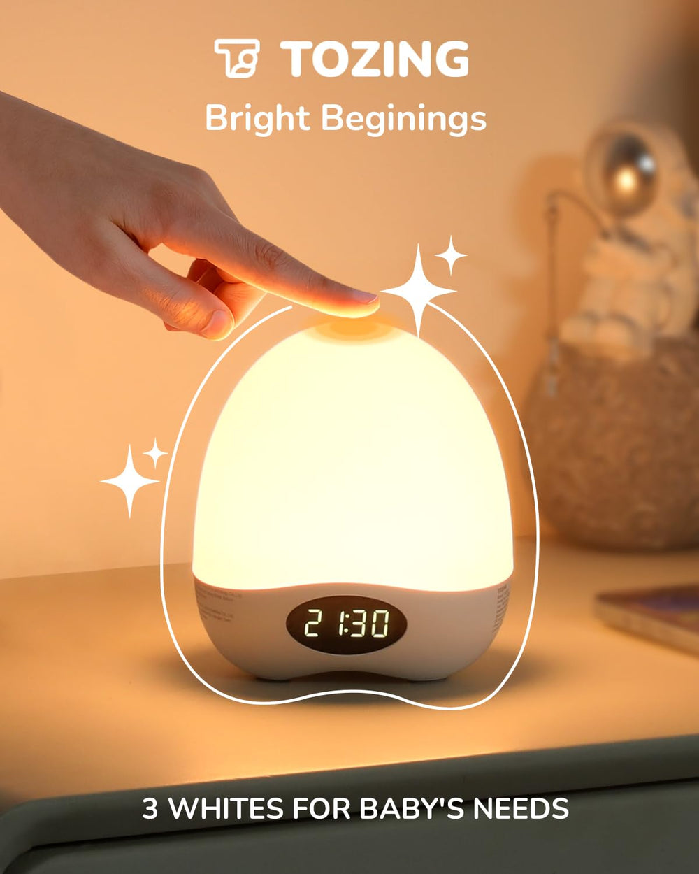 TOZING egg light grows with kids offering calm lighting for playtime