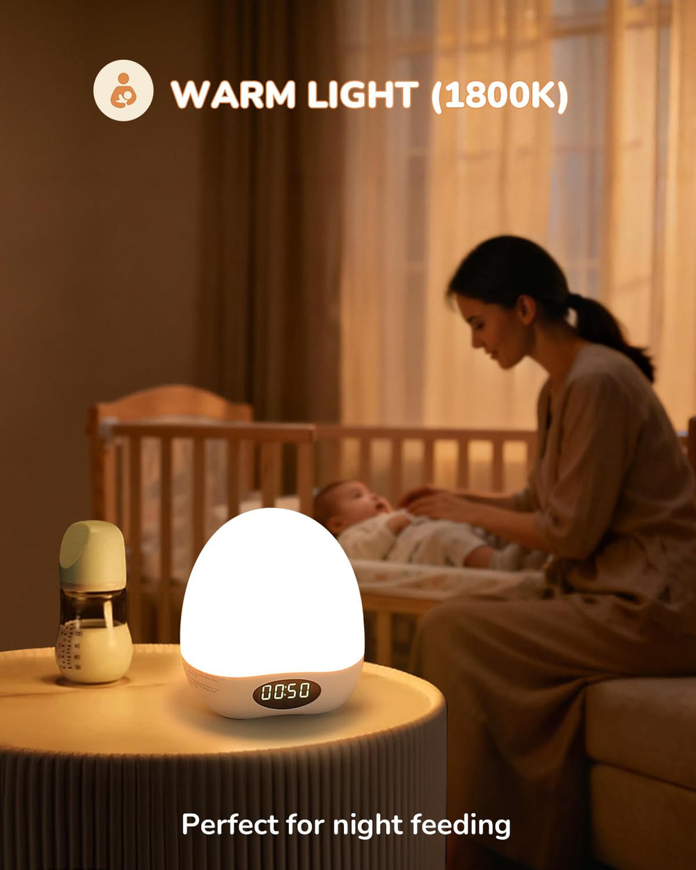 TOZING portable night light with non-slip base keeps nursery safe and stable