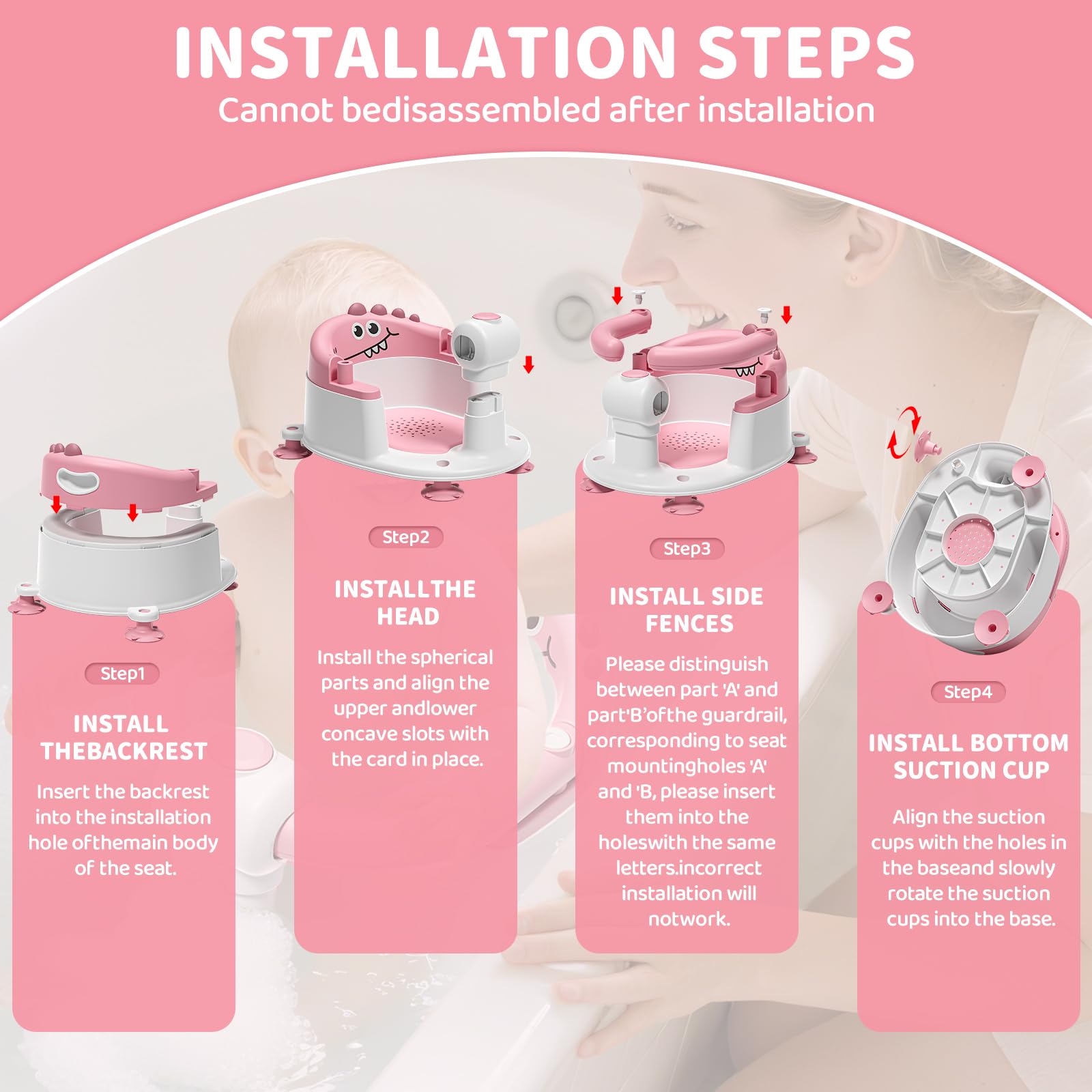 TPN baby bath seat in tub scene showcases compact footprint ideal for small bathrooms.