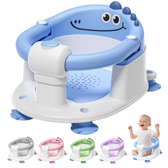 TPN Baby Bath Seat blue front view shows stable design for bath time safety.