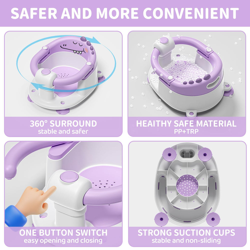 TPN non-slip suction cups secure the seat to smooth tub surfaces