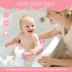 TPN baby bath seat open-closed mechanism shown for quick in-and-out during bath time.