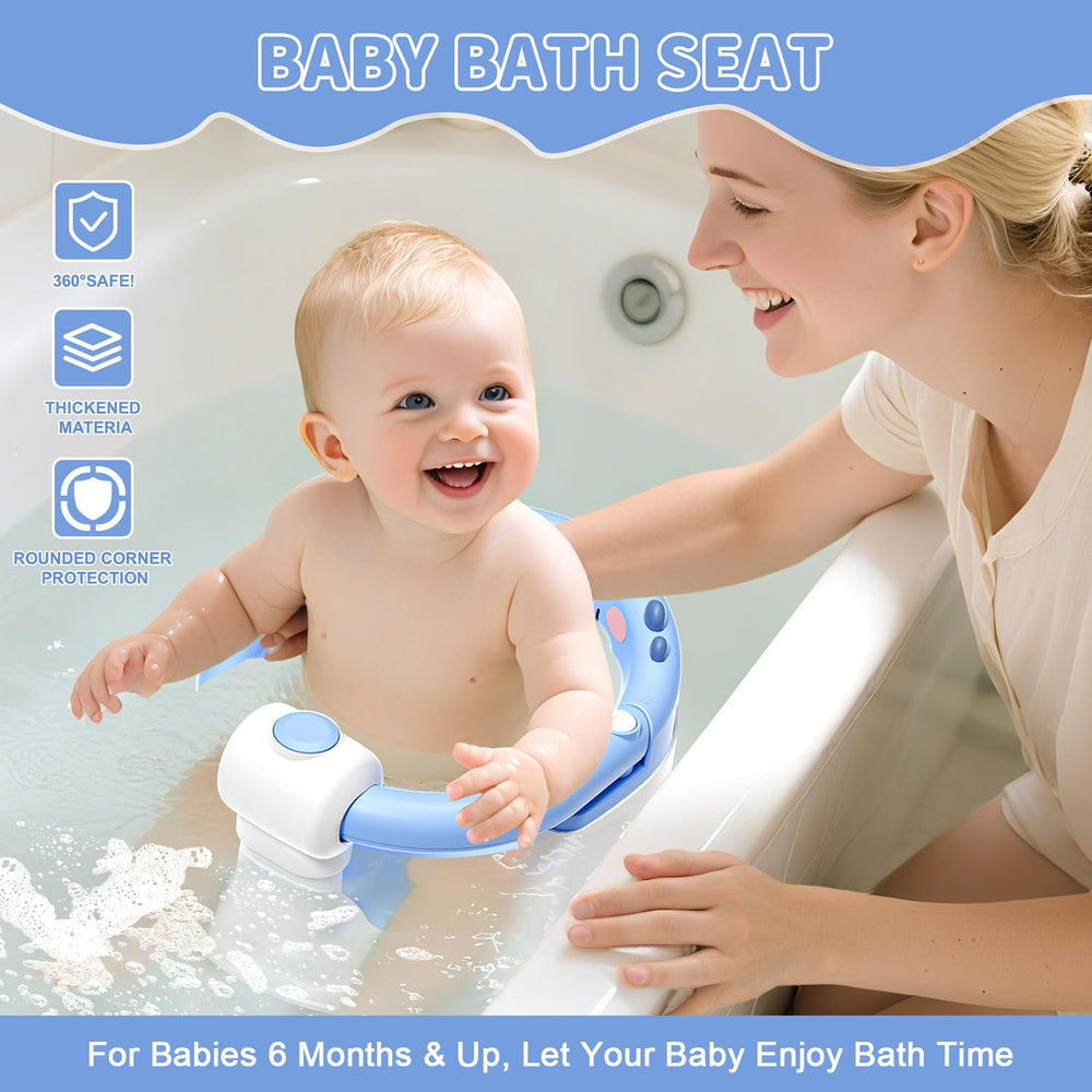 TPN Baby Bath Seat pink emoji stickers display playful expressions for a cheerful bath.