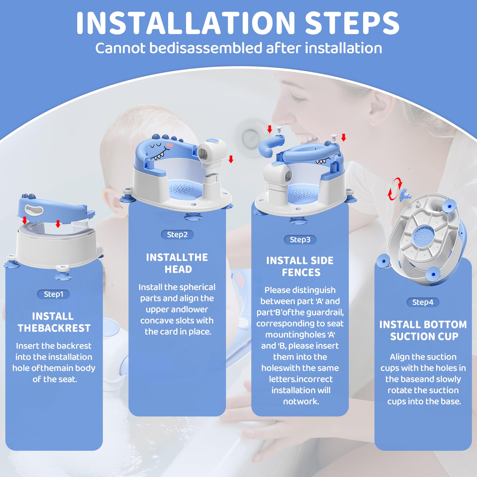 TPN Baby Bath Seat portable option makes bath time more convenient at home or away.