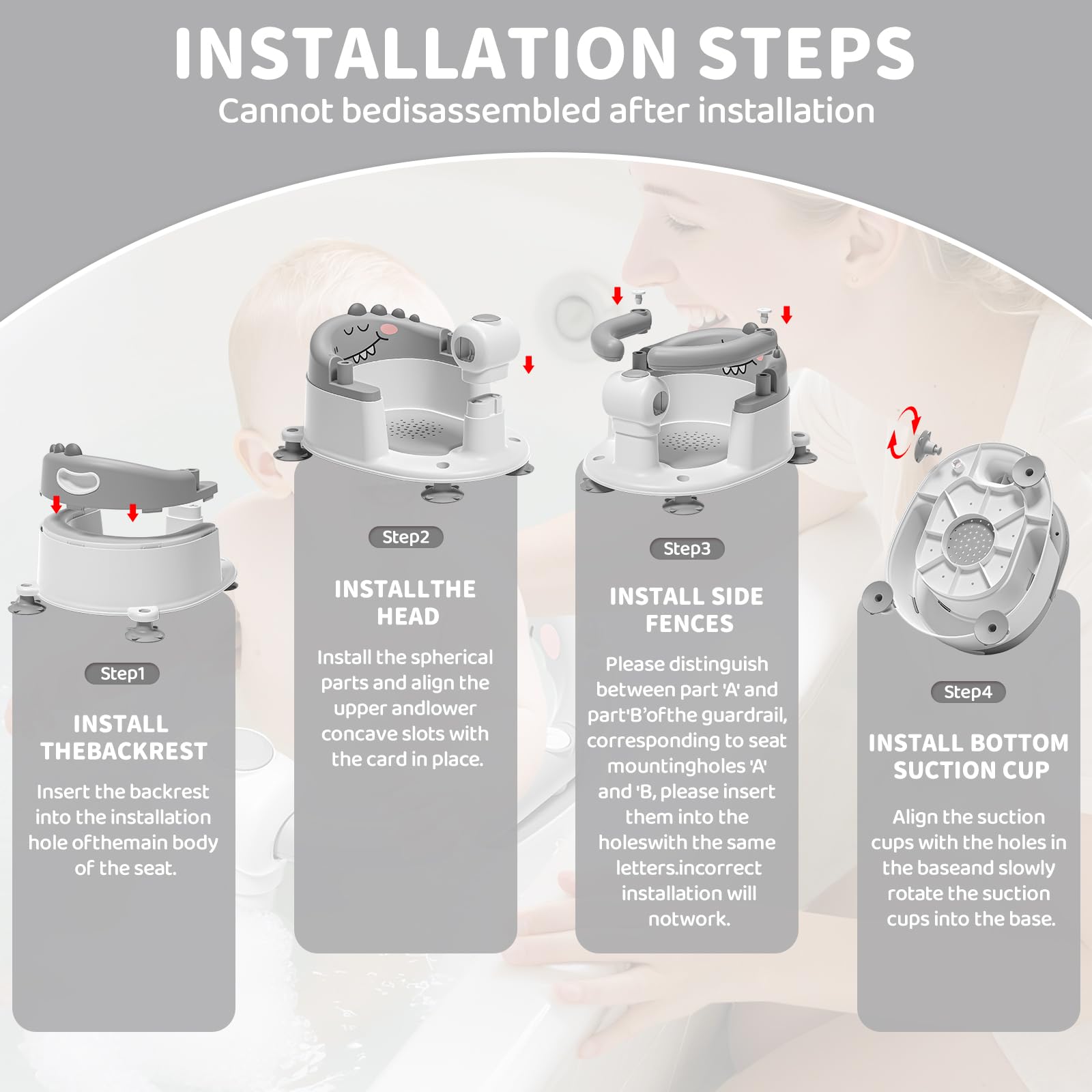 TPN bath seat BPA-free and phthalate-free materials ensure safe bathing.