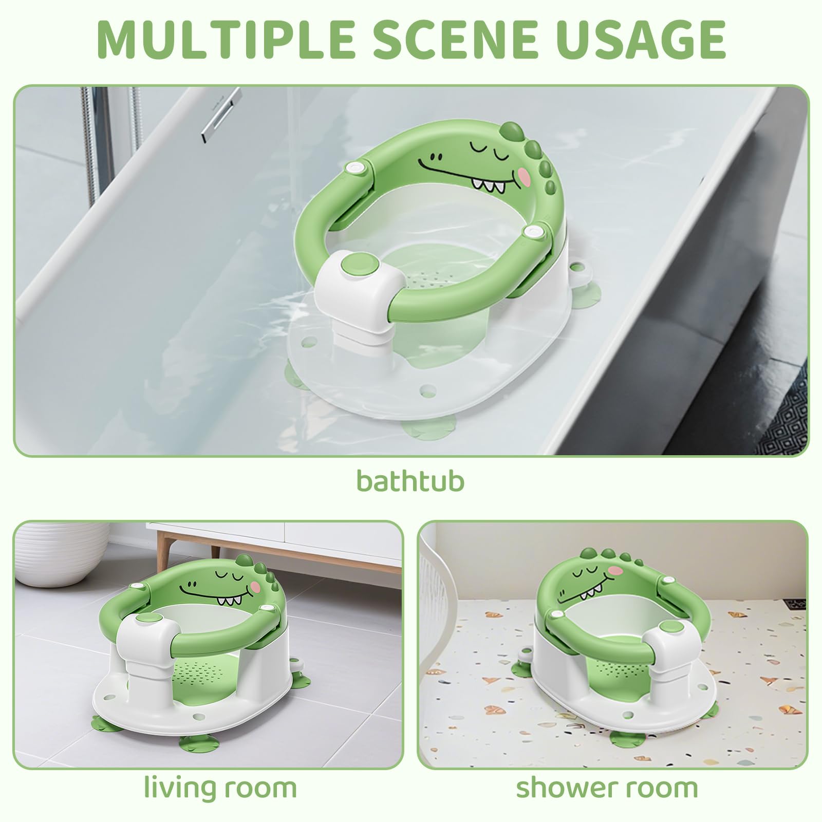 TPN Baby Bath Seat suction-cups emphasize stable grip on smooth tubs.