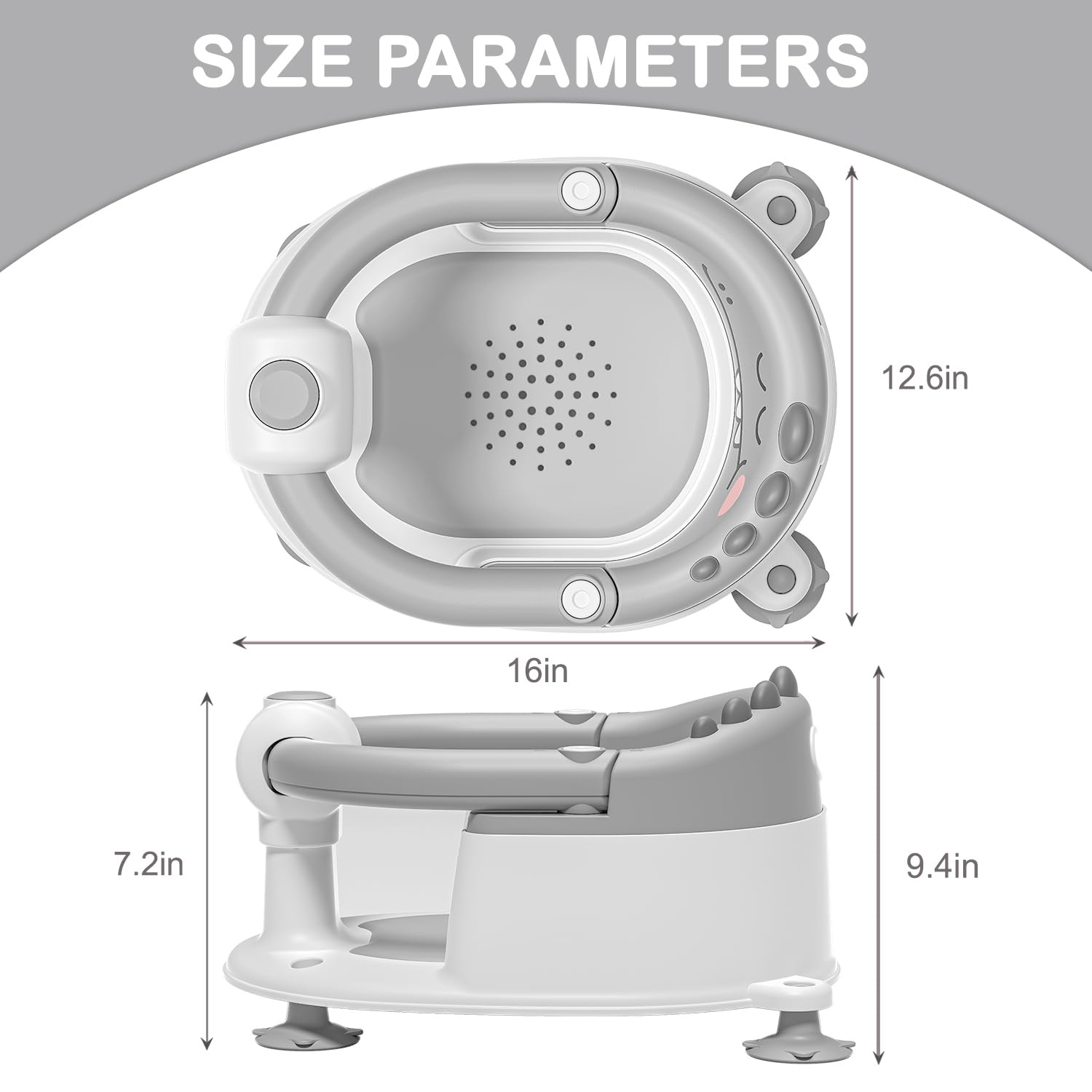 TPN bath seat available in gray and other colors for matching bathroom décor.