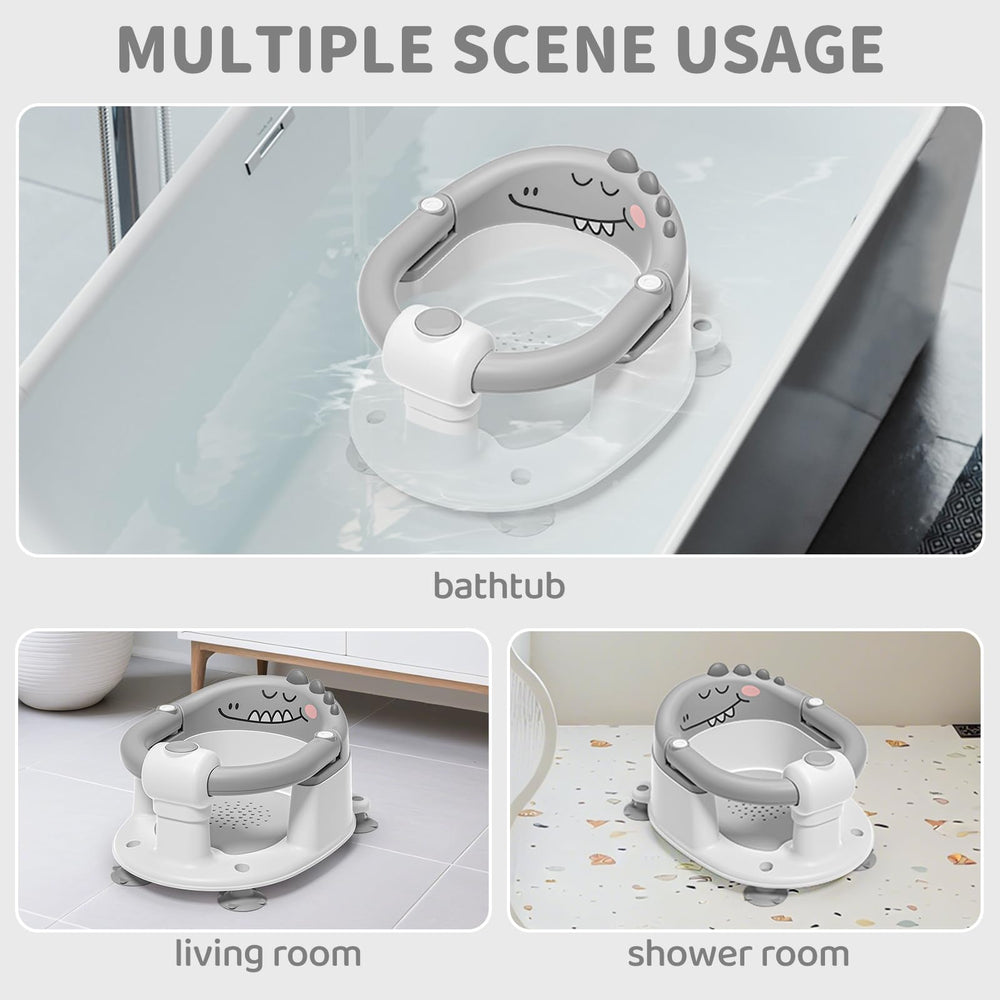 TPN bath seat non-slip suction cups grip smooth tub surfaces for safety.