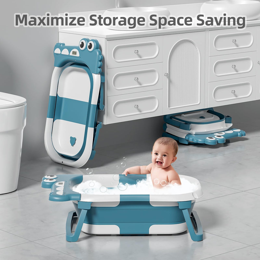 TPN collapsible baby bathtub digital thermometer display for safe water temp