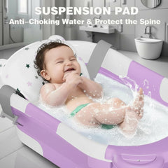 TPN Collapsible Baby Bathtub with floating mat ready for travel-friendly bath routine